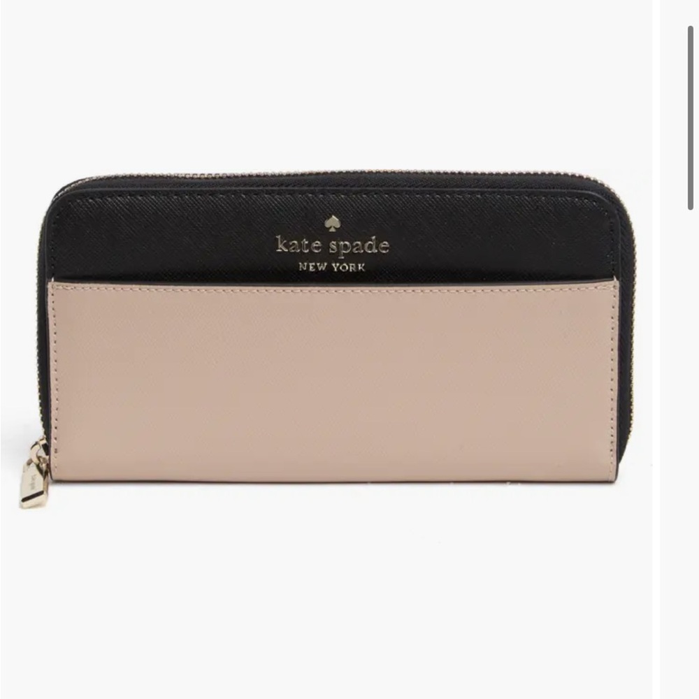 Kate Spade Black and Cream Staci Continental Wallet - Picture 3 of 7